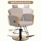 LOUVIXA Height Adjustable Salon Chair for Hair Sylist, Reclining Salon Hair Chairs, Hydraulic Barber Chair, 360 Degree Swivel Shampoo Chairset for Barbershop (Grey)
