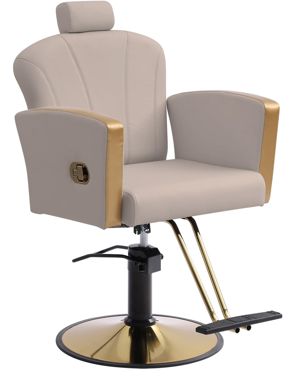 LOUVIXA Height Adjustable Salon Chair for Hair Sylist, Reclining Salon Hair Chairs, Hydraulic Barber Chair, 360 Degree Swivel Shampoo Chairset for Barbershop (Grey)