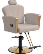 LOUVIXA Height Adjustable Salon Chair for Hair Sylist, Reclining Salon Hair Chairs, Hydraulic Barber Chair, 360 Degree Swivel Shampoo Chairset for Barbershop (Grey)