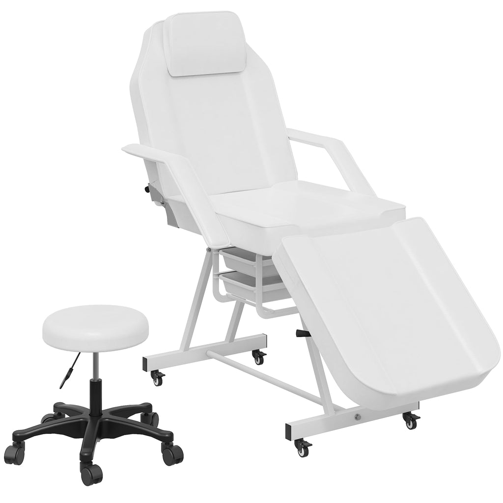 LOUVIXA Tattoo Chair, Adjustable Facial Chair 73 Inch Salon Bed with Hydraulic Stool for Professional Massage Beauty Spa (Black)