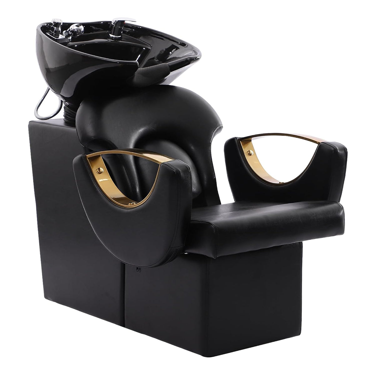 Shampoo Stations for Salon, Backwash Chair with Ceramic Bowl, Backwash Shampoo Unit, Sink Chair Station, Hair Washing Station for Barbershop