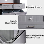 LOUVIXA 68.4" Kitchen Pantry Storage Cabinet, Freestanding Cupboard with Shelf, 2 Drawers and 1 Tilt Out Trash Cabinet, Tall Cabinets for Kitchen, Dinning Room, Living Room (White, Double Tilt)