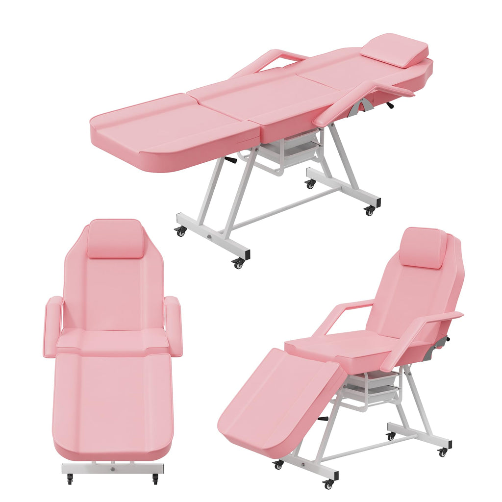 LOUVIXA Tattoo Chair, Adjustable Facial Chair 73 Inch Salon Bed with Hydraulic Stool for Professional Massage Beauty Spa (Black)