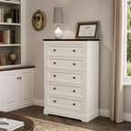 LOUVIXA Farmhouse Dresser 9 Drawer, Bedroom Chest of Drawers, Dressers with 9 Drawers, Wooden Dressers for Bedroom, Living Room, Tv Stand, Entryway(Rustic Yellow)