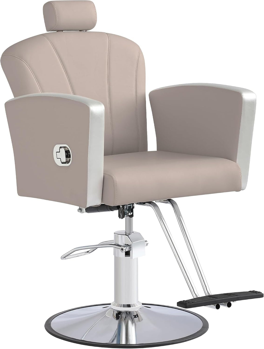 LOUVIXA Height Adjustable Salon Chair for Hair Sylist, Reclining Salon Hair Chairs, Hydraulic Barber Chair, 360 Degree Swivel Shampoo Chairset for Barbershop (Grey)