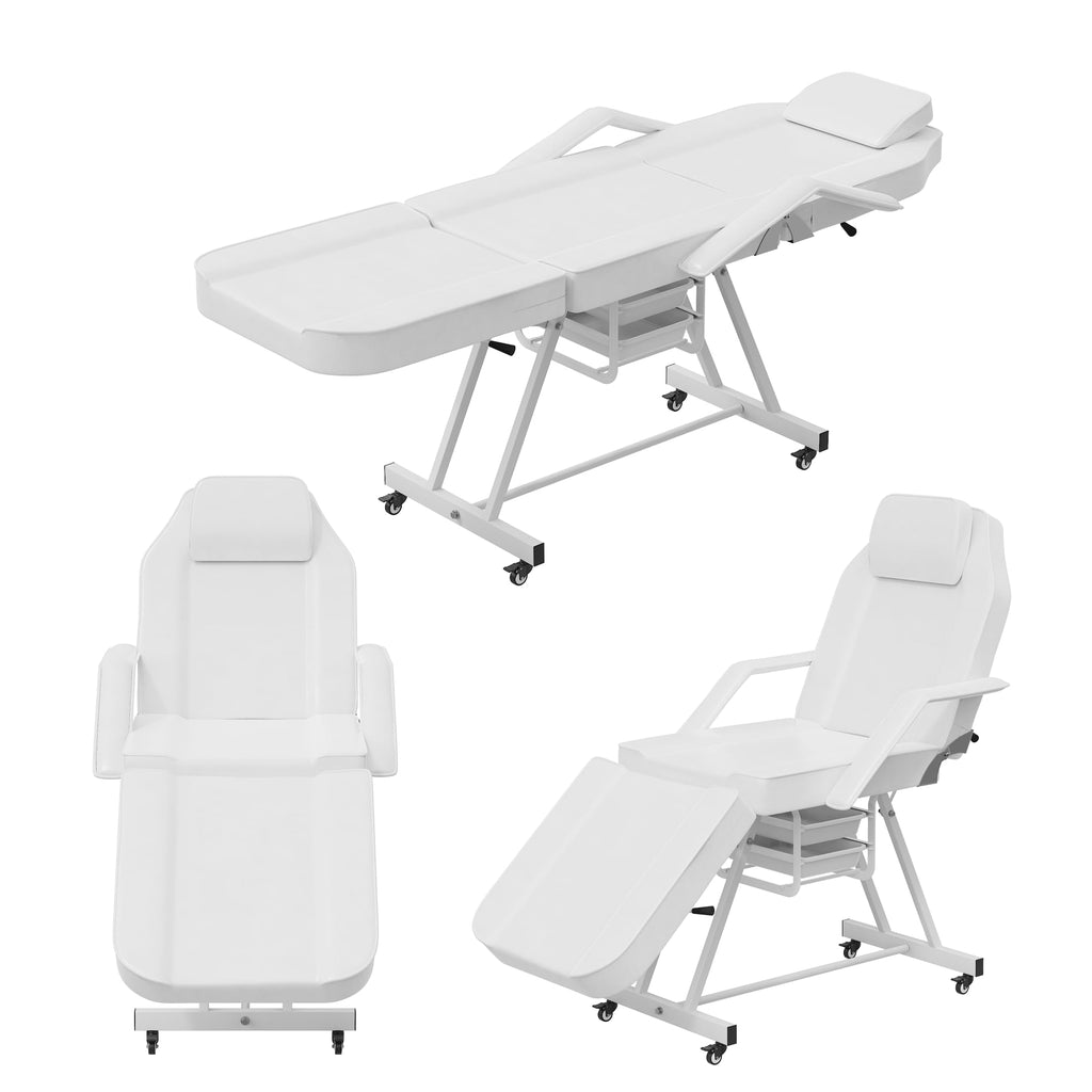 LOUVIXA Tattoo Chair, Adjustable Facial Chair 73 Inch Salon Bed with Hydraulic Stool for Professional Massage Beauty Spa (Black)