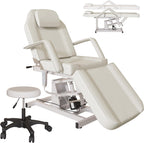 LOUVIXA Electric Height Adjustable Tattoo Bed, Electric Lift Massage Table, Multi-Purpose Massage Tattoo Lash Waxing Table for Beauty Barber Spa, Height Backrest Footrest Adjustable (Pink)