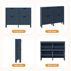 LOUVIXA Shoe Cabinet with 4 Flip Drawers, Narrow Shoe Storage Cabinet, Freestanding Shoe Cabinet Organizer, Hidden Shoe Rack Cabinet for Entryway, Hallway (4-Drawers, Brown/4-drawers)