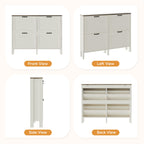 LOUVIXA Shoe Cabinet with 4 Flip Drawers, Narrow Shoe Storage Cabinet, Freestanding Shoe Cabinet Organizer, Hidden Shoe Rack Cabinet for Entryway, Hallway (4-Drawers, Brown/4-drawers)