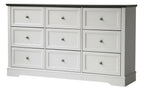 LOUVIXA Farmhouse Dresser 9 Drawer, Bedroom Chest of Drawers, Dressers with 9 Drawers, Wooden Dressers for Bedroom, Living Room, Tv Stand, Entryway(Rustic Yellow)