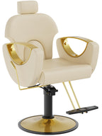 LOUVIXA Barber Chair for Hair Stylist, Height Adjustable Hydraulic Hair Reclining Salon Chair, 360 Degrees Rotation, Multi-Function Shampoo Chair for Salon Barbershop (Grey)