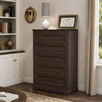 LOUVIXA Farmhouse Dresser 9 Drawer, Bedroom Chest of Drawers, Dressers with 9 Drawers, Wooden Dressers for Bedroom, Living Room, Tv Stand, Entryway(Rustic Yellow)