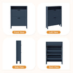 LOUVIXA Shoe Cabinet with 4 Flip Drawers, Narrow Shoe Storage Cabinet, Freestanding Shoe Cabinet Organizer, Hidden Shoe Rack Cabinet for Entryway, Hallway (4-Drawers, Brown/4-drawers)