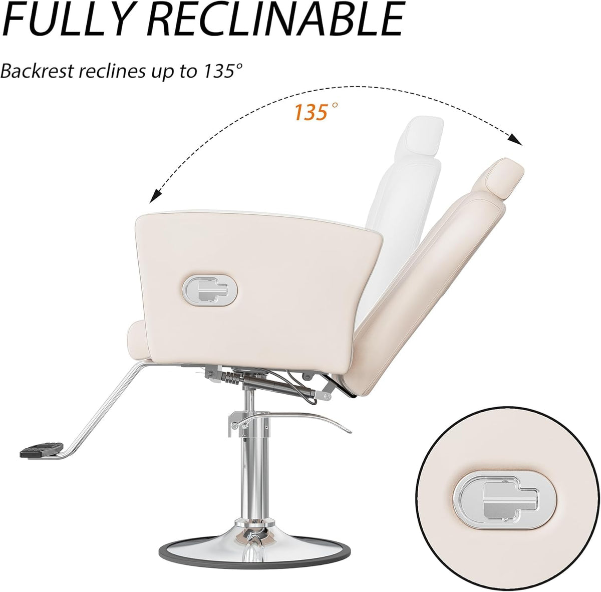 LOUVIXA Height Adjustable Salon Chair for Hair Sylist, Reclining Salon Hair Chairs, Hydraulic Barber Chair, 360 Degree Swivel Shampoo Chairset for Barbershop (Grey)