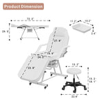 LOUVIXA Tattoo Chair, Adjustable Facial Chair 73 Inch Salon Bed with Hydraulic Stool for Professional Massage Beauty Spa (Black)