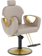 LOUVIXA Barber Chair for Hair Stylist, Height Adjustable Hydraulic Hair Reclining Salon Chair, 360 Degrees Rotation, Multi-Function Shampoo Chair for Salon Barbershop (Grey)