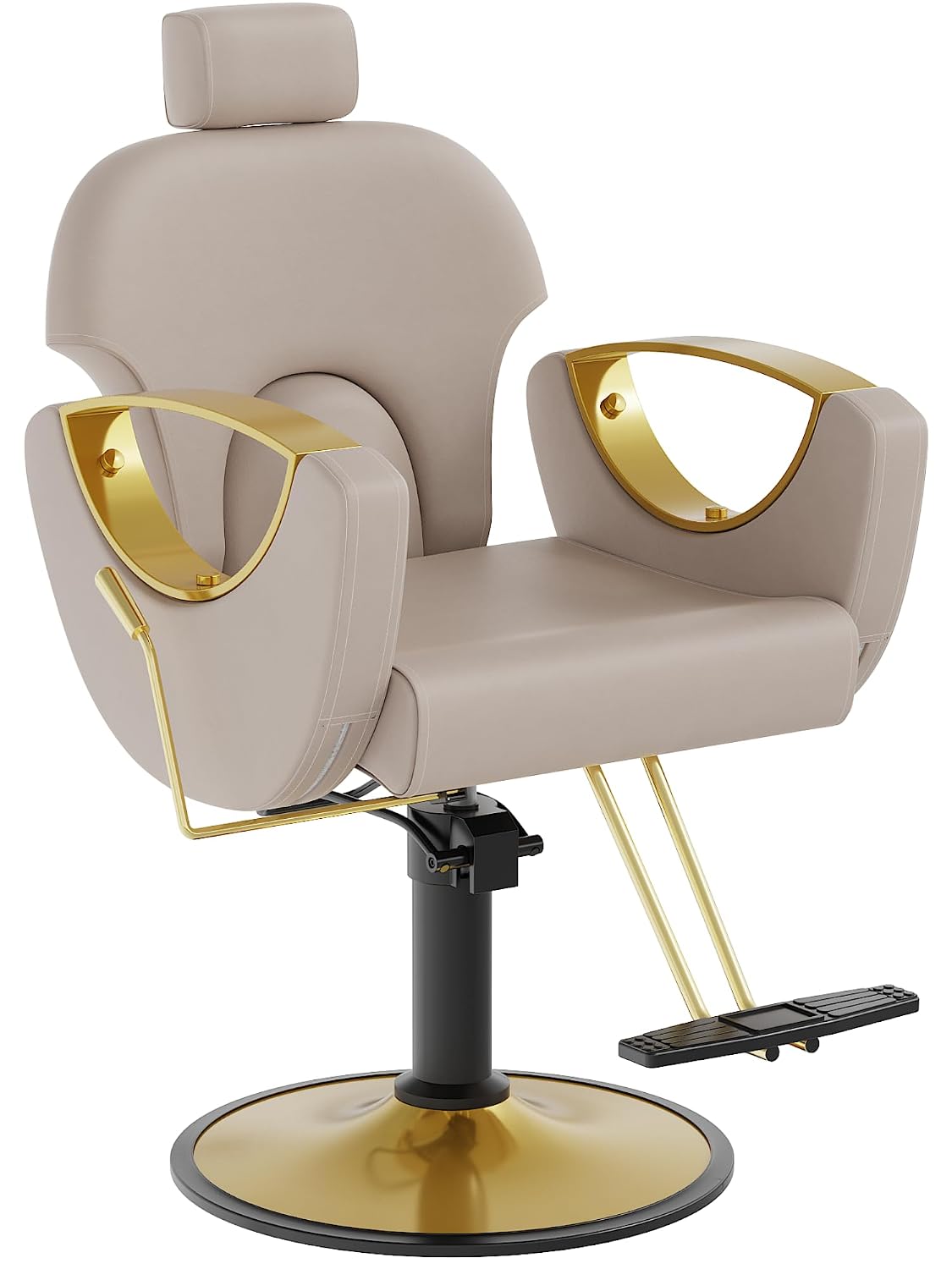LOUVIXA Barber Chair for Hair Stylist, Height Adjustable Hydraulic Hair Reclining Salon Chair, 360 Degrees Rotation, Multi-Function Shampoo Chair for Salon Barbershop (Grey)
