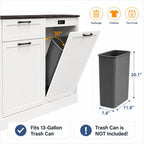 LOUVIXA Double Tilt Out Trash Cabinet, Kitchen Island with Trash Storage, Trashcan Cabinet for Kitchens, Wood Cabinet with Trash Can Pull Out, Dog Proof Trash Can (Off White, 20 Gal)