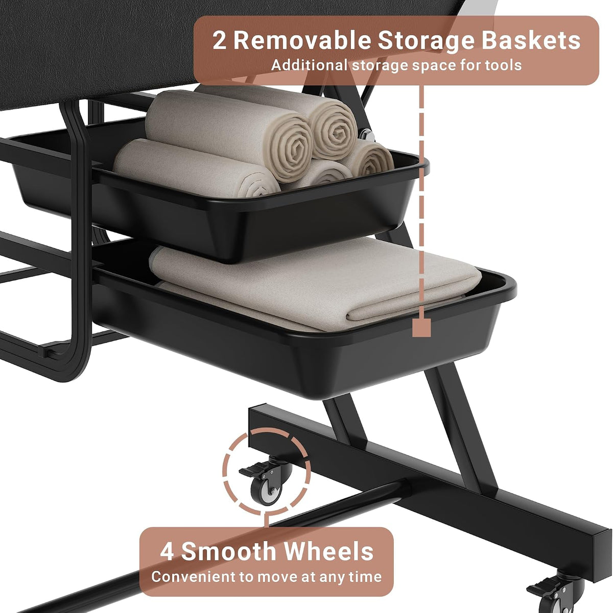 LOUVIXA Tattoo Chair, Adjustable Facial Chair 73 Inch Salon Bed with Hydraulic Stool for Professional Massage Beauty Spa (Black)