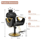 LOUVIXA Barber Chair for Hair Stylist, Height Adjustable Hydraulic Hair Reclining Salon Chair, 360 Degrees Rotation, Multi-Function Shampoo Chair for Salon Barbershop (Grey)