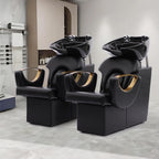 Shampoo Stations for Salon, Backwash Chair with Ceramic Bowl, Backwash Shampoo Unit, Sink Chair Station, Hair Washing Station for Barbershop