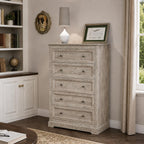 LOUVIXA Farmhouse Dresser 9 Drawer, Bedroom Chest of Drawers, Dressers with 9 Drawers, Wooden Dressers for Bedroom, Living Room, Tv Stand, Entryway(Rustic Yellow)