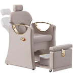 LOUVIXA Pedicure Station for Nail Tech, Reclining Pedicure Chair with Massage Foot Bath, No Plumbing Pedicure Station Unit (Sweet Pink)