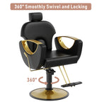 LOUVIXA Barber Chair for Hair Stylist, Height Adjustable Hydraulic Hair Reclining Salon Chair, 360 Degrees Rotation, Multi-Function Shampoo Chair for Salon Barbershop (Grey)