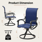 LOUVIXA Patio Swivel Chair Set of 8, All-Weather Patio Swivel Rocking Chair, High Back Patio Dining Chairs for Backyard, Porch, Lawn, Garden(8, Navy Blue)