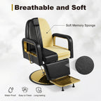 LOUVIXA Barber Chair Heavy Duty (Black)