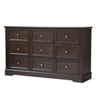 LOUVIXA Farmhouse Dresser 9 Drawer, Bedroom Chest of Drawers, Dressers with 9 Drawers, Wooden Dressers for Bedroom, Living Room, Tv Stand, Entryway(Rustic Yellow)