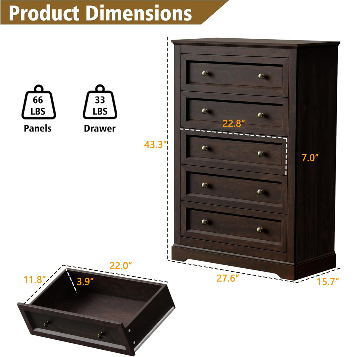 LOUVIXA Farmhouse Dresser 9 Drawer, Bedroom Chest of Drawers, Dressers with 9 Drawers, Wooden Dressers for Bedroom, Living Room, Tv Stand, Entryway(Rustic Yellow)