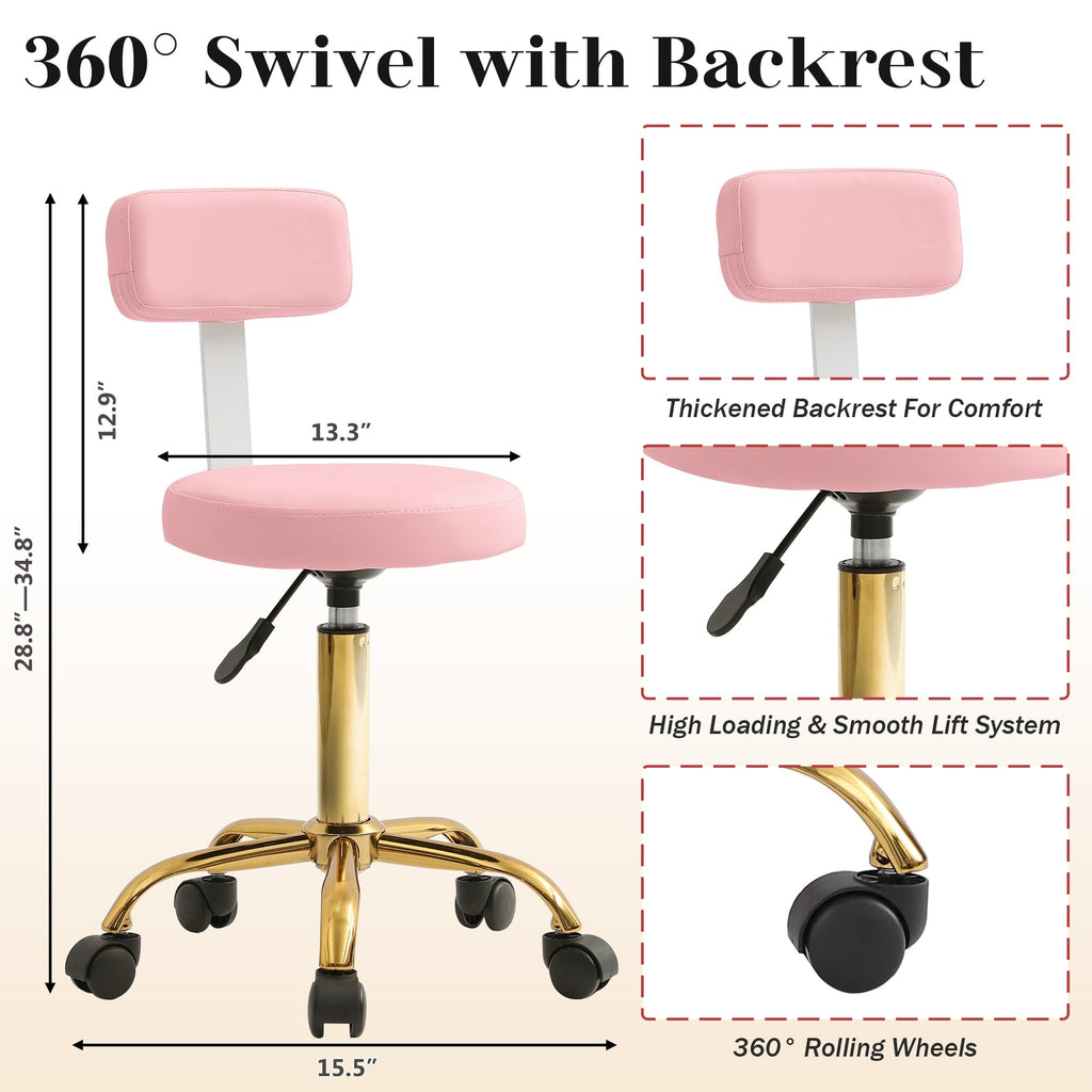 LOUVIXA Pedicure Station No Plumbing, Hydraulic Pedicure Chair for Nail Tech, Height Adjustable Reclining Pedicure Station Unit, with Massage Foot Bath (Cream White-Pillow)