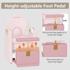 LOUVIXA Pedicure Station for Nail Tech, Reclining Pedicure Chair with Massage Foot Bath, No Plumbing Pedicure Station Unit (Sweet Pink)