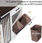 71" Large Dog Crate Furniture for 2 Dogs, Wooden Dog Kennel with Drawer, Furniture Style Dog Crates, Decorative Dog Crate with Tilt Out Trash Cabinet, Divider and Sliding Barn Door (White)