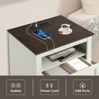 LOUVIXA Farmhouse Bedroom Sets of 3, Including 9 Drawer Dresser, Nightstand Set of 2 with Charging Station (Grey Sets)