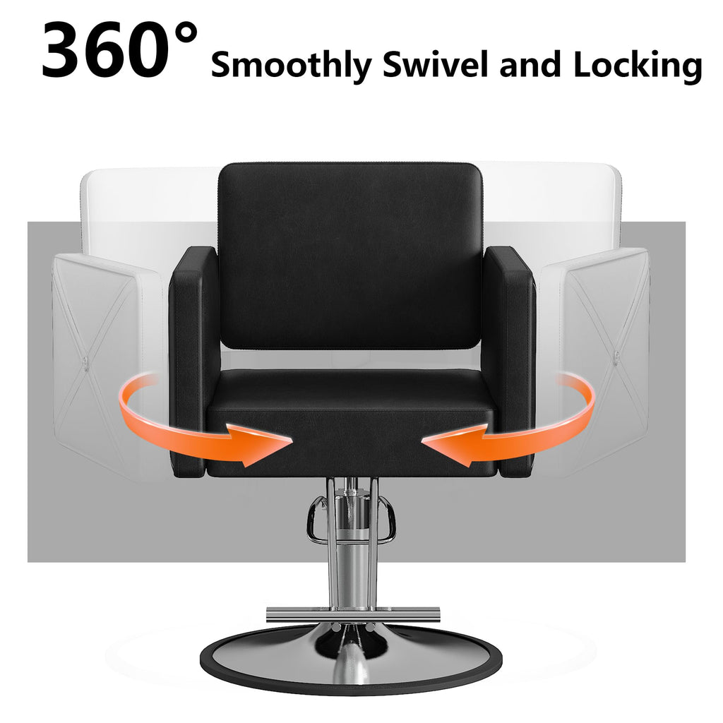 LOUVIXA Barber Salon Chairs for Hair Stylist, Height Adjustable Hydraulic Salon Chair, 360 Degrees Rotation, Multi-Function Shampoo Chair for Home Barbershop, Pink
