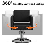 LOUVIXA Barber Salon Chairs for Hair Stylist, Height Adjustable Hydraulic Salon Chair, 360 Degrees Rotation, Multi-Function Shampoo Chair for Home Barbershop, Pink