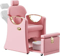 LOUVIXA Pedicure Station for Nail Tech, Reclining Pedicure Chair with Massage Foot Bath, No Plumbing Pedicure Station Unit (Sweet Pink)