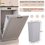 LOUVIXA Double Tilt Out Trash Cabinet, Kitchen Island with Trash Storage, Trashcan Cabinet for Kitchens, Wood Cabinet with Trash Can Pull Out, Dog Proof Trash Can (Off White, 20 Gal)
