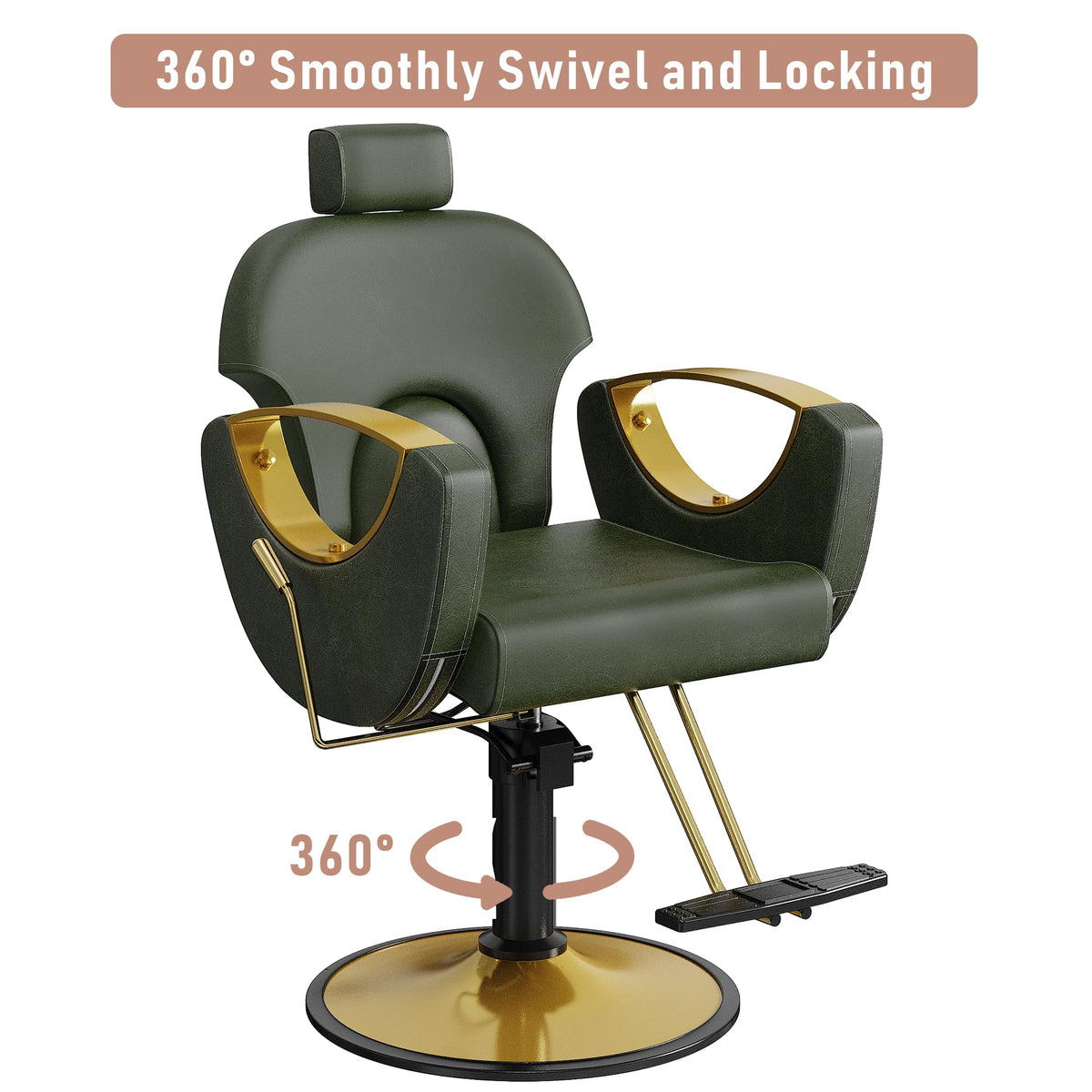 LOUVIXA Barber Chair for Hair Stylist, Height Adjustable Hydraulic Hair Reclining Salon Chair, 360 Degrees Rotation, Multi-Function Shampoo Chair for Salon Barbershop (Grey)