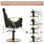 LOUVIXA Barber Chair for Hair Stylist, Height Adjustable Hydraulic Hair Reclining Salon Chair, 360 Degrees Rotation, Multi-Function Shampoo Chair for Salon Barbershop (Grey)