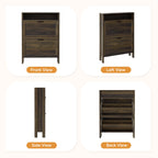 LOUVIXA Shoe Cabinet with 4 Flip Drawers, Narrow Shoe Storage Cabinet, Freestanding Shoe Cabinet Organizer, Hidden Shoe Rack Cabinet for Entryway, Hallway (4-Drawers, Brown/4-drawers)