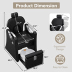 LOUVIXA Pedicure Station for Nail Tech, Reclining Pedicure Chair with Massage Foot Bath, No Plumbing Pedicure Station Unit (Sweet Pink)