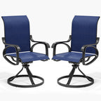 LOUVIXA Patio Swivel Chair Set of 8, All-Weather Patio Swivel Rocking Chair, High Back Patio Dining Chairs for Backyard, Porch, Lawn, Garden(8, Navy Blue)