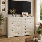 LOUVIXA Farmhouse Dresser 9 Drawer, Bedroom Chest of Drawers, Dressers with 9 Drawers, Wooden Dressers for Bedroom, Living Room, Tv Stand, Entryway(Rustic Yellow)