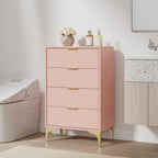 LOUVIXA Dresser for Bedroom with 4 Drawers, Wood Chest of Drawers, Dresser Storage Cabinet, 4 Drawer Dressers for Bedroom, Living Room, Entryway, Cloakroom (Black)