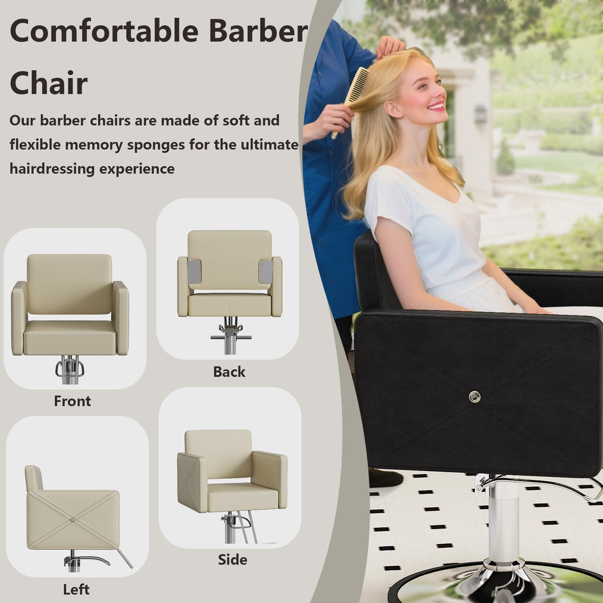LOUVIXA Barber Salon Chairs for Hair Stylist, Height Adjustable Hydraulic Salon Chair, 360 Degrees Rotation, Multi-Function Shampoo Chair for Home Barbershop, Pink