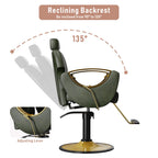 LOUVIXA Barber Chair for Hair Stylist, Height Adjustable Hydraulic Hair Reclining Salon Chair, 360 Degrees Rotation, Multi-Function Shampoo Chair for Salon Barbershop (Grey)