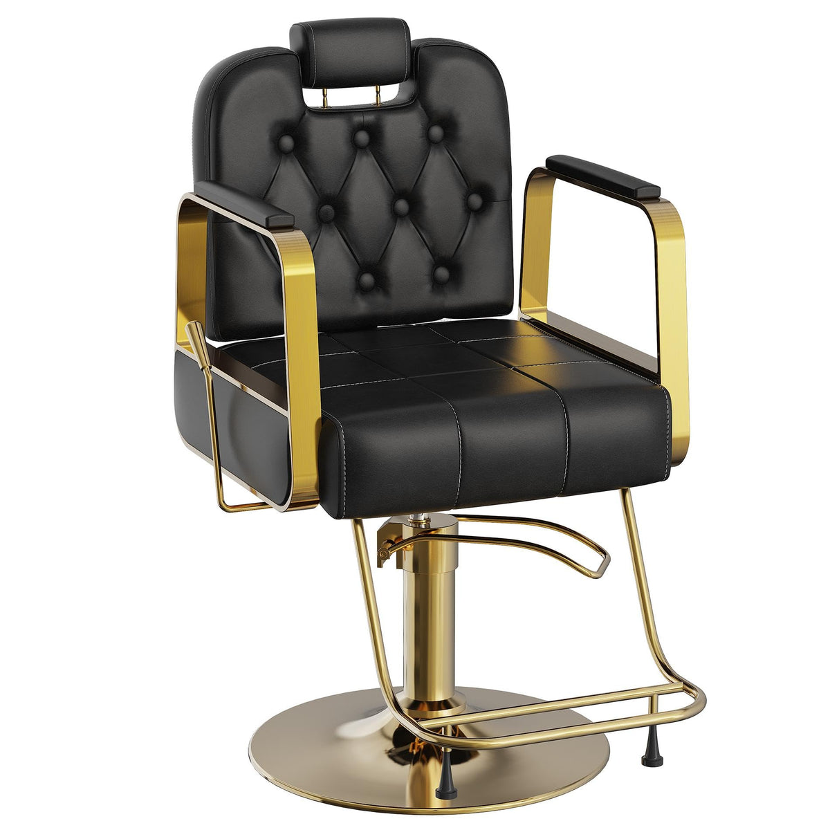 Barber Salon Chair for Hair Sylist, Hydraulic Salon Chairs with Headrest, Height Adjustable Barber Chairs, Reclining Barber Styling Chairs, 360 Degrees Rotation Shampoo Chair for Barbershop(White)